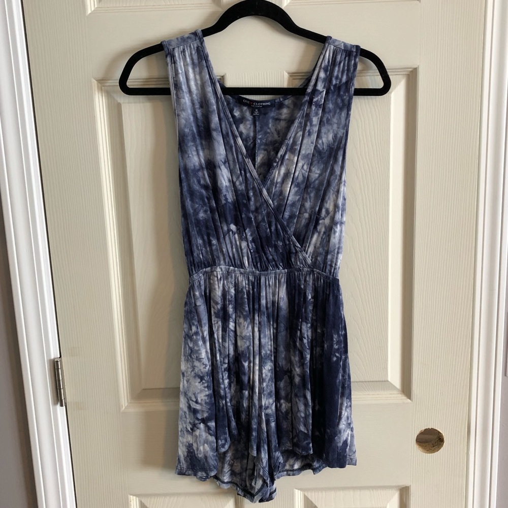 **SOLD*** one clothing blue tie dye romper
